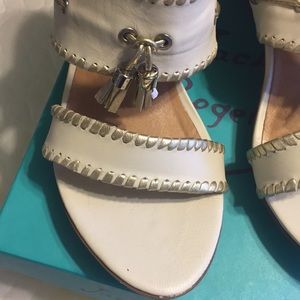 Jack Rogers wedges nine medium bone/gold Camilla